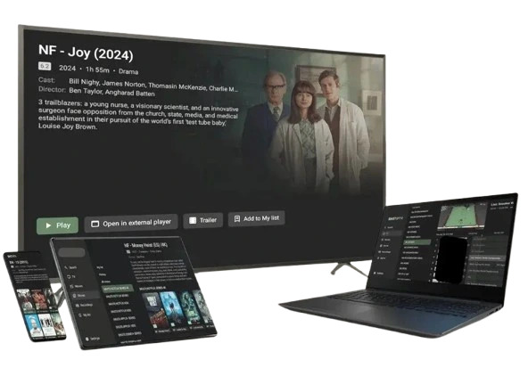 British flag and smart TV showing the best IPTV UK service channels
