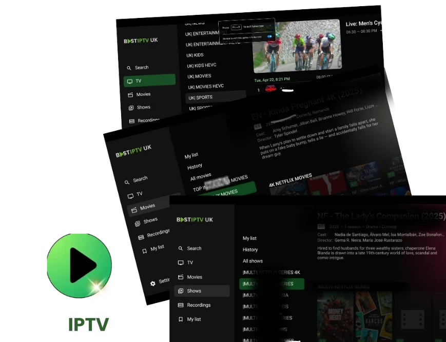 IPTV UK sports channels — Premier League, Champions League, F1 live streaming in 4K